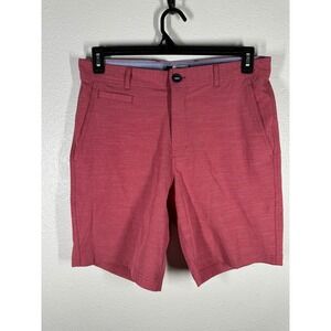 TailorByrd Shorts Mens 32 Red Performance Flat Front Stretch Flamingo Logo 6727